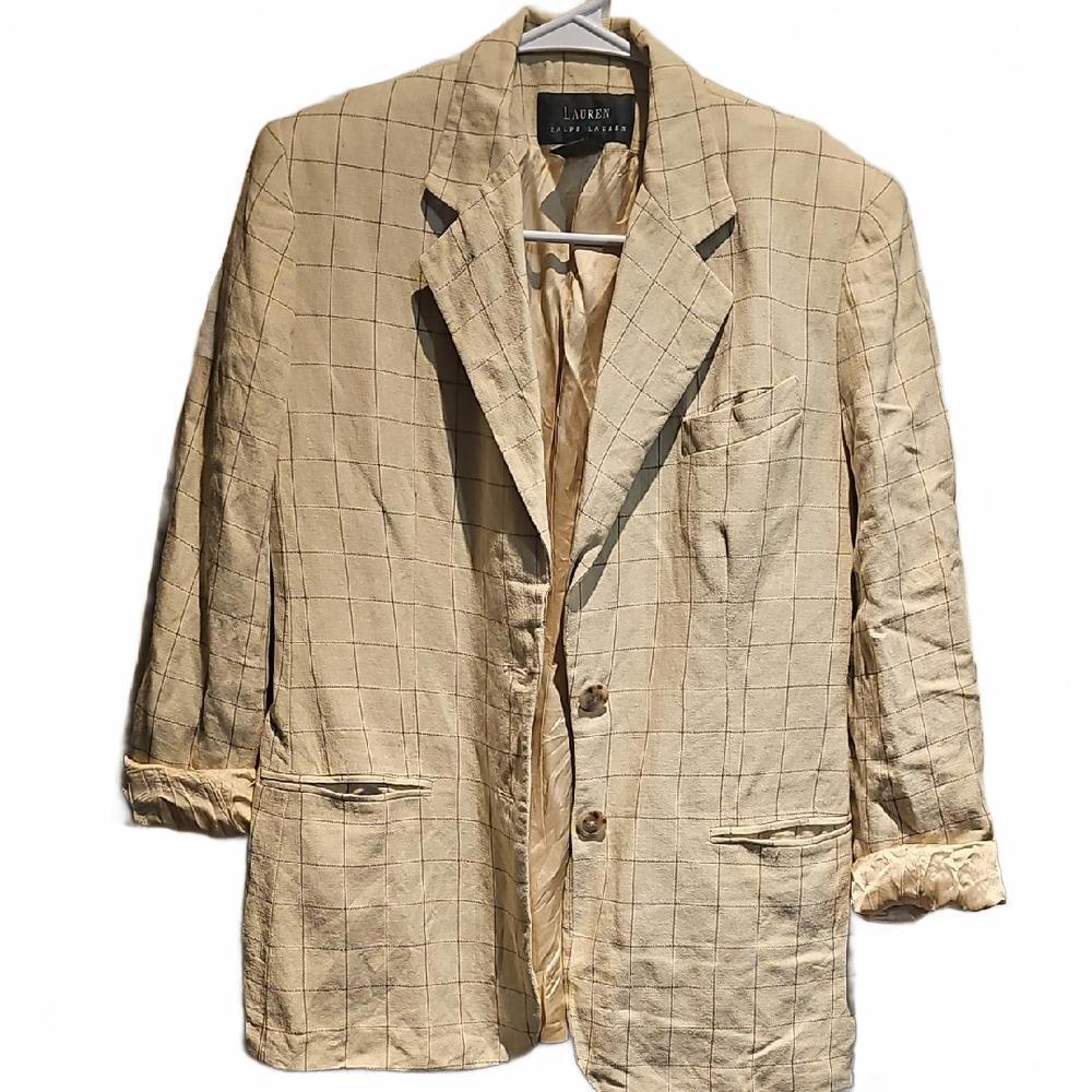 Ralph Lauren Beige Checkered Blazer